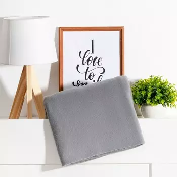 Плед флисовый «Экономь и Я», светло-серый, 150180 см, плотность 160 г/м