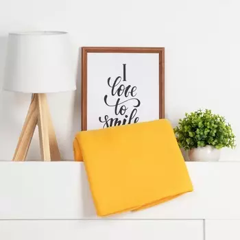 Плед флисовый «Экономь и Я», жёлтый, 150180 см, плотность 160 г/м