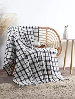 Плед Этель220*240 см Мелкая клетка, 100% хлопок