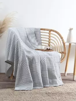 Плед «Этель» Cotton, 150240 см, синий, хлопок 100%