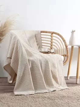 Плед «Этель» Cotton 220240 см, бежевый, хлопок100%