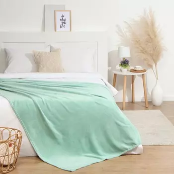 Плед «Этель», 150200 см, корал-флис, мятный