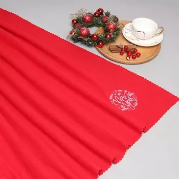 Плед "Этель" "Happy New Year" 150*130см, цвет красный, пл.160 г/м2, 100% п/э