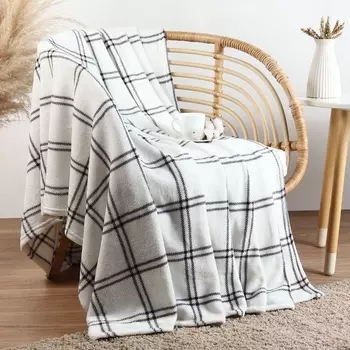 Плед «Этель. Клетка», 200200 см, корал-флис 220 г/м