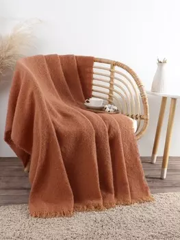 Плед с бахромой «Этель» Teracotta, 130160 см, коричневый