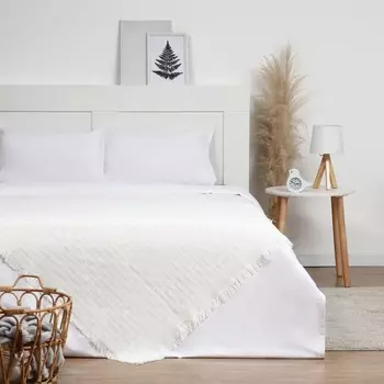 Плед с бахромой «Этель» White crystal 130180 см