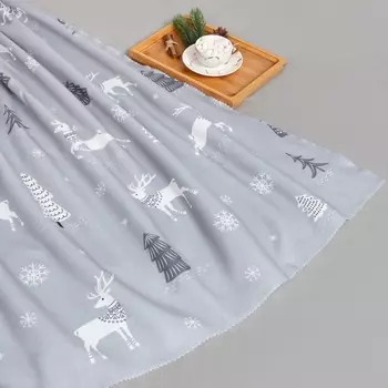 Плед Этель "Зимний лес" 100х150см, цвет серый, флис