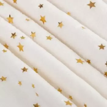 Плед «Этель. Золотые звезды», 150200 см, корал-флис, белый