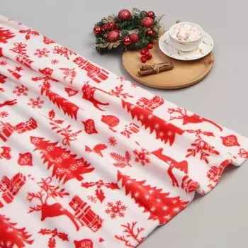 Плед LoveLife «Новогодний лес», 200220 см, велсофт, пл. 280 г/м