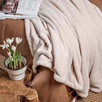 Плед меховой Stenova Home Vanilla latte, размер 140x200 см