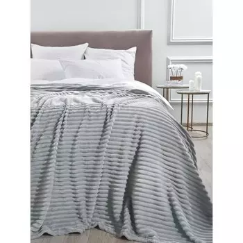 Плед Moonstone, размер 200х220 см, полосы, серый