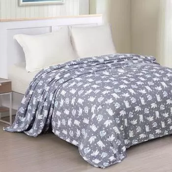 Плед новогодний 150х200см, цвет серый, корал-флис, 165г/м