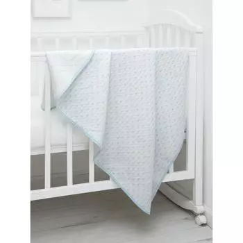 Плед-одеяло стеганое, размер 100х118 см, трикотаж, принт сердечки