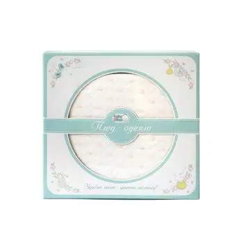 Плед-одеяло стеганое, размер 100х118 см, трикотаж, принт сердечки