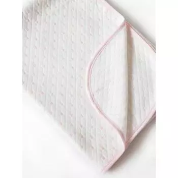 Плед-одеяло стеганое, размер 100х140 см, трикотаж, принт сердечки