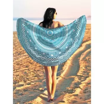 Парео и пляжный коврик «Голубая мандала», d = 150 см