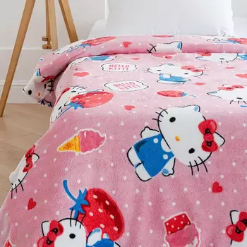 Плед Павлинка Hello Kitty Клубнички 100х150см, аэрософт 190 г/м, пэ100%