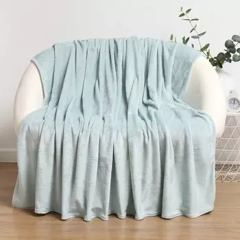 Плед Plain 200х220см, зеленая мята, микрофибра 190г/м, пэ100%