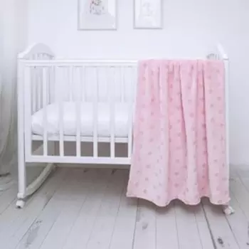 Плед - покрывало «Горох», размер 100x140 см, цвет розовый