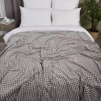 Плед-покрывало «Кубики», размер 240х260 см, цвет шоколад