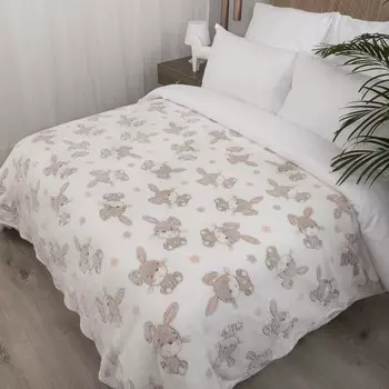 Плед-покрывало «Зайки на белом», размер 150х200 см