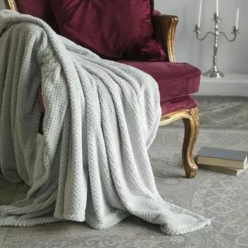 Плед-покрывало «Жаккард», размер 180х200 см, цвет серый