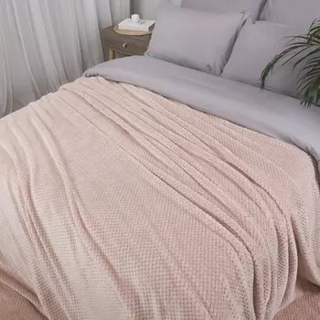 Плед-покрывало «Жаккард», размер 220х240 см, цвет пыльная роза