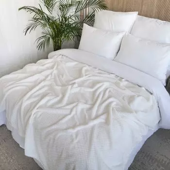 Плед-покрывало «Жаккард», размер 220х240 см, цвет молочный