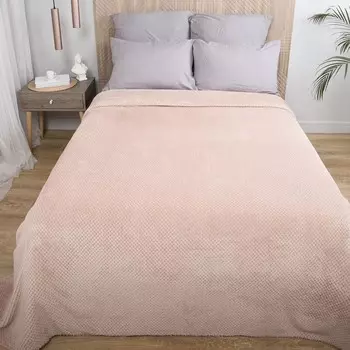 Плед-покрывало «Жаккард», размер 240х260 см, цвет пыльная роза