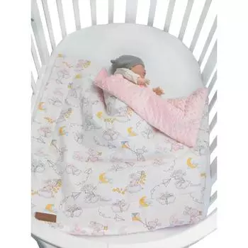 Плед растем вместе, размер 95х85 см, принт мышата в облаках