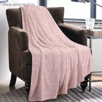 Плед, размер 100 140 см, принт орнамент, персиковый