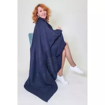 Плед, размер 130 x 170, цвет синий