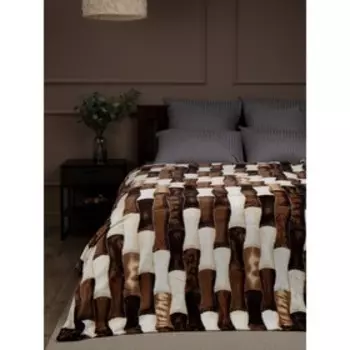 Плед TexRepublic, фланель, размер 140x200 см, цвет бежевый