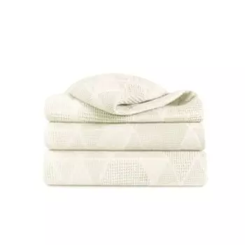 Плед, размер 180 × 190 см, жаккард, цвет льняной