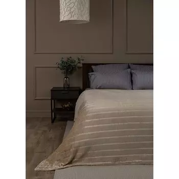 Плед, размер 200x220 см, цвет серо-бежевый