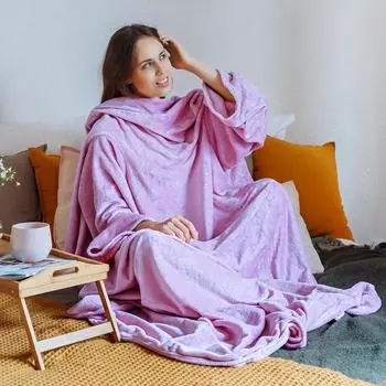 Плед с рукавами сирень 150х200 см, 27х52 см, аэрософт 190 гр/м