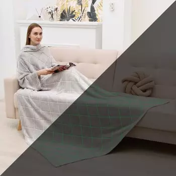 Плед с рукавами светящийся в темноте «Этель. Ромбы», 150200 см, корал-флис