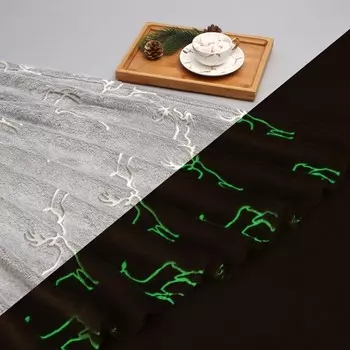 Плед светящийся в темноте «Этель Олени», 200220 см,100% п/э, корал-флис 220 г/м