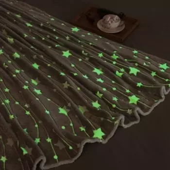 Плед светящийся в темноте Этель «Звездное небо» 200220 см, корал-флис