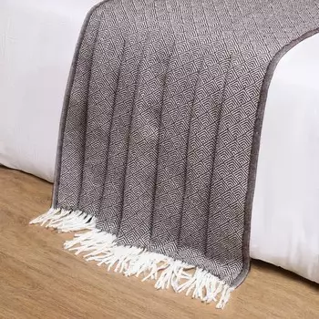 Плед с бахромой «Валенсия», 140200 см, белый