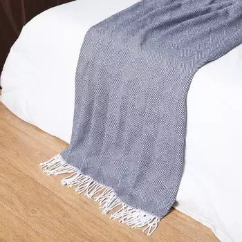 Плед Валёнсия, размер 140х200см, цвет синий