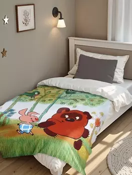 Плед Винни Пух: На опушке, 100х150 см, флис 160г/м2, 100% п/э