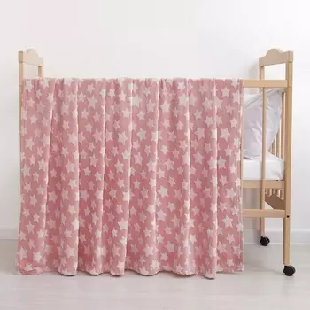 Плед «Звездопад» цвет пудра 130160 см, пл. 210 г/м, 100% п/э