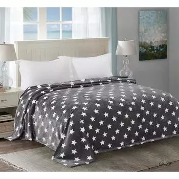 Плед «Звёзды», размер 150х200 см, цвет графитовый