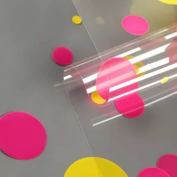 Пленка для цветов «Конфетти» яр.розовый+жёлтый 0.78.2 м, 40 мкм