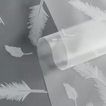 Пленка для цветов, матовая,«Перья», белый, 0.69 м ±5%