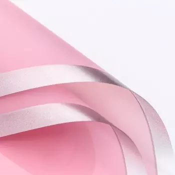 Пленка для цветов, «Серебряный кант», розовый, 5757±1 см