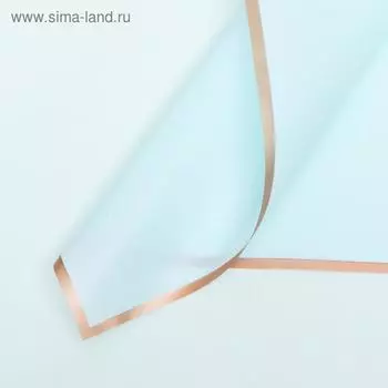 Пленка для цветов «Золотая полоса», нежный голубой, 5757 см