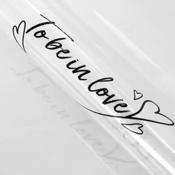 Пленка для декора и флористики, прозрачная, "To be in love", черная, лист 1шт., 58 х 58 см