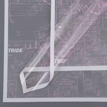 Пленка для декора и флористики, розовая, универсальная, глянцевая, двусторонняя, "Комикс", лист 1шт., 58 х 58 см